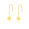 Snowflake Shaped 18K Solid Gold Earring Jewelry